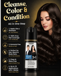 Baspari 3-in-1 Hair Color Dye Shampoo | Turns Grey to Black in 5 Minutes | Ammonia-Free | Shampoo + Color + Conditioner | Long-Lasting Natural Black | Easy Home Hair Dye for Men & Women (500ml)